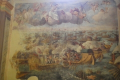 Il dipinto della battaglia navale di Lepanto nella chiesa